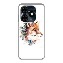Чехлы с картинкой Лисички для TECNO Spark 20c (VPrint) (Лисичка в цветочках)