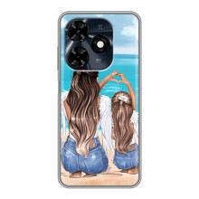 Чехол с печатью для TECNO Spark 20c - (Мама с ребенком) (AlphaPrint) (Мама с доченькой)