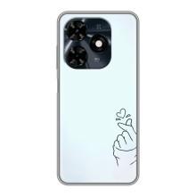 Чехлы (Знак сердечка) на TECNO Spark 20c – Сердце на голубом