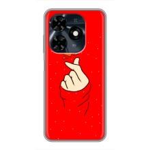 Чехлы (Знак сердечка) на TECNO Spark 20c – Сердце на красном