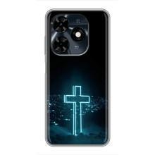 Чехол для TECNO Spark 20c (AlphaPrint) - (Христианские) (Крест и город)