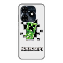 Чехол Майнкрафт на TECNO Spark 20c (AlphaPrint) Minecraft (крипер Майнкрафт)