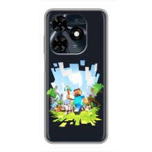 Чехол Майнкрафт на TECNO Spark 20c (AlphaPrint) Minecraft (персонажи Minecraft)