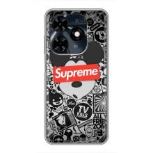 Чехол с Брендами одежды на Техно Спарк 20с – Supreme Маус