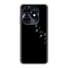 Чохол з картинками на чорному фоні для TECNO Spark 20c – Ноти