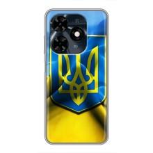 Чехол с картинкой (Патриотический ГЕРБ) на TECNO Spark 20c – Герб и Флаг Украины
