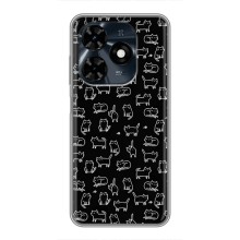 Чехол с принтом для TECNO Spark 20c (AlphaPrint) Модные коты (Меленькие котики)