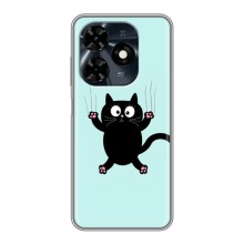 Чехол с принтом для TECNO Spark 20c (AlphaPrint) Модные коты (Падающий кот)