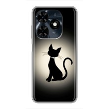 Чехол с принтом для TECNO Spark 20c (AlphaPrint) Модные коты (Силуэт котика)