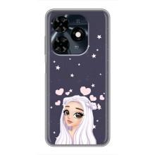 Чехол Стильные девушки на TECNO Spark 20c (Девушка и сердечки)