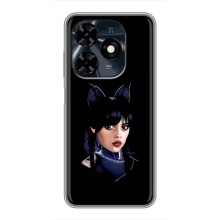 Чехлы Венсдей на TECNO Spark 20c Уэнсдей (AlphaPrint) (серьезная Уэнздей)