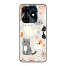 Чехол с рисунком кот на TECNO Spark 20c (Коллаж котов)
