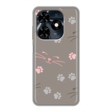 Чехол с рисунком кот на TECNO Spark 20c (Лапы и усы)
