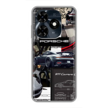 Чохол з авто Порше для TECNO Spark 20c – Колаж Порше