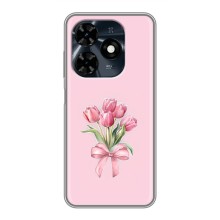 Чехол с розовым рисунком для TECNO Spark 20c (Букет цветов)