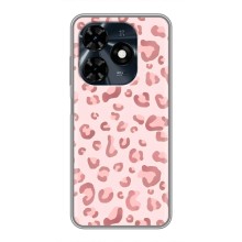 Чехол с розовым рисунком для TECNO Spark 20c (Розовый леопард)