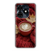 Чохол з унікальним дизайном 'Осінь з кавою' для TECNO Spark 20c – Кава на ковдрі