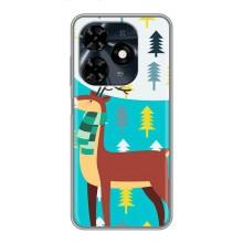 Силиконовый бампер с картинкой животных для TECNO Spark 20c (Олень с шарфом)
