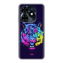 Силиконовый бампер с картинкой животных для TECNO Spark 20c (Тигр-Арт)