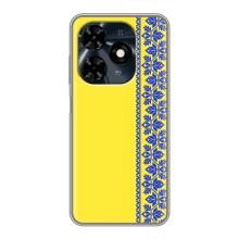Силиконовый Чехол на TECNO Spark 20c – Вышиванка на желтом