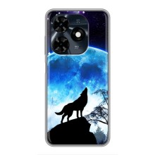 Защитные чехлы для Техно Спарк 20с (AlphaPrint) (ХИТ продаж) ВОЛК (Волк на луну)