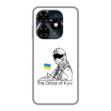 Защитные чехлы (Призрак Киева) для TECNO Spark 20c (AlphaPrint) (Летчик Киева)