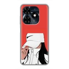 Силиконовый Чехол на TECNO Spark 20c с картинкой Стильных Девушек – Девушка Nike