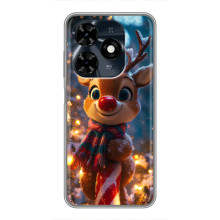 Яркий чехол для TECNO Spark 20c с Зимними Оленятами – Олень в шарфе