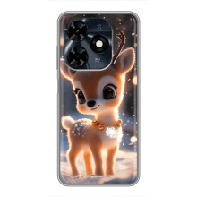Яркий чехол для TECNO Spark 20c с Зимними Оленятами – Оленёнок
