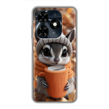 Печатный чехол «Зверята с кофе» для TECNO Spark 20c