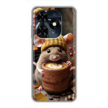 Печатный чехол «Зверята с кофе» для TECNO Spark 20c – Медведь с кофе