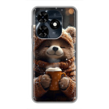 Печатный чехол «Зверята с кофе» для TECNO Spark 20c – Мишка с кофе