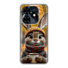 Печатный чехол «Зверята с кофе» для TECNO Spark 20c – Зайчик с кофе