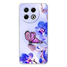 Чехлы с Цветами для TECNO Spark 30 Pro (VPrint) – Бабочка на цветочке