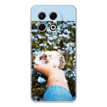 Чехлы с изображением разных животных для TECNO Spark 30 Pro (Ежик на руках)