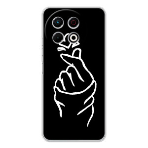 Чехлы (Знак сердечка) на TECNO Spark 30 Pro – Сердце на черном