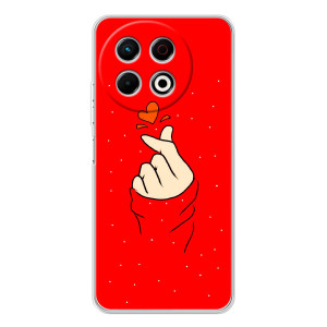 Чехлы (Знак сердечка) на TECNO Spark 30 Pro – Сердце на красном