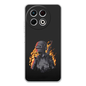 Силиконовый чехол с картинкой "Герой Pubg" на TECNO Spark 30 Pro – В огне