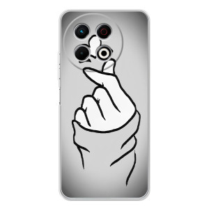 Чехол с принтом для TECNO Spark 30 Pro (AlphaPrint - Знак сердечка)