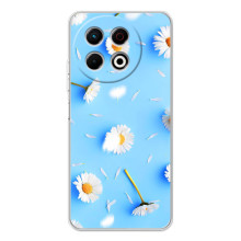 Чохол з Квітами для TECNO Spark 30 Pro (ромашки на блакитному)
