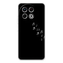 Чехол с картинками на черном фоне для TECNO Spark 30 Pro – Ноты