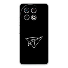 Чехол с картинками на черном фоне для TECNO Spark 30 Pro – Самолетик
