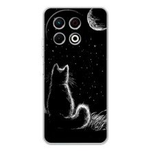 Чехол с принтом для TECNO Spark 30 Pro (AlphaPrint) Модные коты – Котик и луна