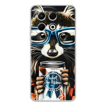 Чехол с принтом для ТЕКНО Спарк 30 Про - (Прикольные) (AlphaPrint) (Енот с банкой)