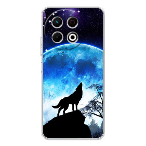 Чехол с Волком на TECNO Spark 30 Pro – Воет на луну