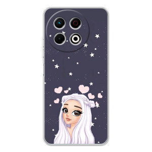 Чехол Стильные девушки на TECNO Spark 30 Pro – Девушка и сердечки