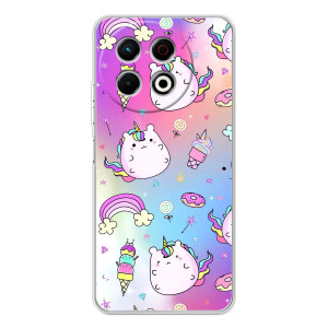 Чехол Unicorn на TECNO Spark 30 Pro – Радуга и Единорог