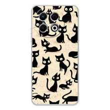 Чехол с рисунком кот на TECNO Spark 30 Pro (Черные коты)