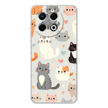 Чехол с рисунком кот на TECNO Spark 30 Pro (Коллаж котов)