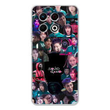 Чехол Гра в кальмара для TECNO Spark 30 Pro – Коллаж игры кальмара